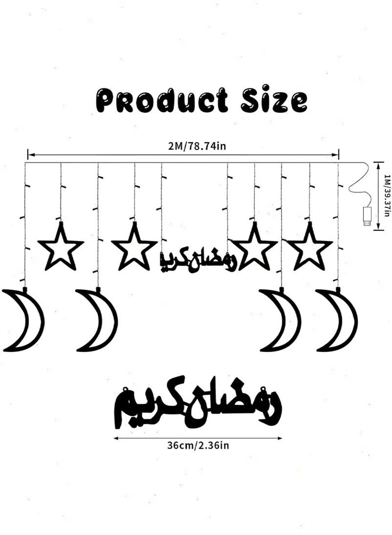 زينة رمضان ، نجمة القمر الجنية سلسلة أضواء ، رمضان كارين أضواء في الهواء الطلق ، 8 طرق الإضاءة لعيد الديكور المنزل - Image 2